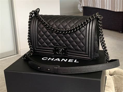 chanel black boyfriend bag new